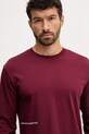 United Colors of Benetton camasa cu maneca lunga din bumbac burgundia 30964M021