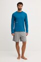 United Colors of Benetton camasa cu maneca lunga din bumbac 30964M021 albastru AW25