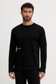 United Colors of Benetton longsleeve piżamowy bawełniany nadruk czarny 30964M021
