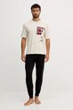United Colors of Benetton t-shirt piżamowy bawełniany 30964M024 beżowy AW25