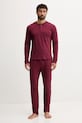 United Colors of Benetton piżama bawełniana bawełna bordowy 3VD04P02W