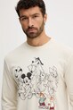 United Colors of Benetton longsleeve piżamowy bawełniany beżowy 3VR54M025