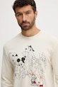 United Colors of Benetton camasa cu maneca lunga din bumbac bej 3VR54M025