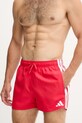 Plavkové šortky adidas 3-Stripes JX5023 červená AW25