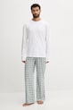 Tommy Hilfiger set de pijama de bumbac uni alb UM0UM03663