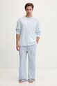 Tommy Hilfiger dvoudílné pyžamo pánské bavlněné modrá UM0UM03663