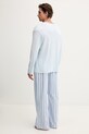 Tommy Hilfiger dvoudílné pyžamo pánské bavlněné UM0UM03663 modrá SS26