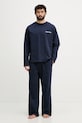 Calvin Klein Underwear dvojdielne pyžamo pánske bavlnené tmavomodrá LV00NM2950