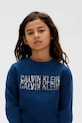 Dětská bavlněná mikina Calvin Klein Jeans IB0IB02527.9BYA modrá