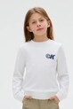 Calvin Klein Jeans bluza bawełniana dziecięca nadruk biały IB0IB02545.104.116.9BYA