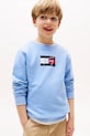 Детская хлопковая кофта Tommy Hilfiger хлопок голубой KB0KB09741.128.176.9BYA