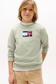 Дитяча бавовняна кофта Tommy Hilfiger бавовна бірюзовий KB0KB09741.128.176.9BYA