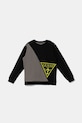 Guess hanorac de bumbac pentru copii imprimeu negru L5YQ04.KA6R4.9BYA