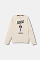 Παιδική βαμβακερή μπλούζα Guess χωρίς κουκούλα μπεζ L5YQ21.KAD74.9BYA