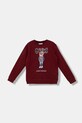 Guess bluza bawełniana dziecięca nadruk bordowy L5YQ21.KAD74.9BYA