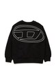 Παιδική βαμβακερή μπλούζα Diesel SROBMEGOVALD OVER SWEAT-SHIRT χωρίς κουκούλα μαύρο J02274