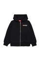 Diesel bluza bawełniana dziecięca SDROPSHOODZ OVER SWEAT-SHIRT nadruk czarny J02484