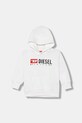 Otroški pulover Diesel SDROPSHOOD OVER SWEAT-SHIRT S kapuco bela J02485