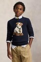 Παιδική βαμβακερή μπλούζα Polo Ralph Lauren χωρίς κουκούλα σκούρο μπλε 323978392001