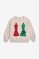 Detská bavlnená mikina Bobo Choses Checkmate 225AC032 béžová AW25