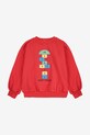 Bobo Choses bluza bawełniana dziecięca Hopscotch 225AC036 czerwony AW25