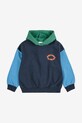Bobo Choses bluza bawełniana dziecięca Tic Tac Toe 225AC048 granatowy AW25