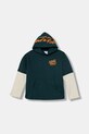 Detská mikina Puma MID90s Layered Hoodie FL B s kapucňou zelená 688473