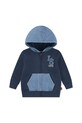 Βαμβακερή μπλούζα μωρού Levi's KNIT DENIM ZIP UP στάμπα σκούρο μπλε 6EN725