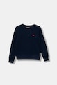 Detská mikina Levi's MINI LOGO CREWNECK SWEATSH bez kapucne tmavomodrá 9EE331.B