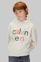 Detská mikina Calvin Klein Jeans s kapucňou béžová IB0IB02563.128.170.9BYA