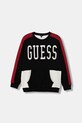 Guess bluza bawełniana dziecięca wzorzyste czarny L5BQ01.KAX74.9BYA