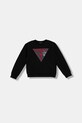 Guess bluza bawełniana dziecięca aplikacja czarny L5BQ02.KAD74.9BYA