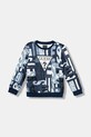 Guess bluza bawełniana dziecięca nadruk niebieski N5BQ05.KAD74.9BYA