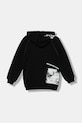 Detská bavlnená mikina United Colors of Benetton 33NVC505A.G.seasonal čierna AW25