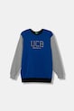 Dětská bavlněná mikina United Colors of Benetton bez kapuce modrá 3J68C10PZ.G.seasonal