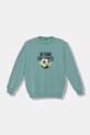 United Colors of Benetton hanorac de bumbac pentru copii uni turcoaz 3J68C10QK.G.seasonal