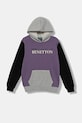 United Colors of Benetton bluza bawełniana dziecięca nadruk fioletowy 3J68C204V.G.seasonal