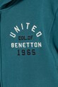 Băieți United Colors of Benetton hanorac de bumbac pentru copii 3J68C505C.G.seasonal turcoaz