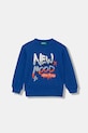 Dětská bavlněná mikina United Colors of Benetton bez kapuce modrá 3J68G10KN.P.seasonal