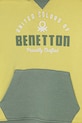 Băieți United Colors of Benetton hanorac de bumbac pentru copii 3J68G2014.P.seasonal verde