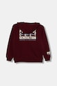United Colors of Benetton hanorac de bumbac pentru copii 3J68C505G.G.seasonal burgundia AW25