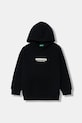 United Colors of Benetton bluza dziecięca z kapturem czarny 3EB5C205B.G.Seasonal