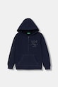 United Colors of Benetton bluza dziecięca z kapturem granatowy 3EB5C505L.G.Seasonal