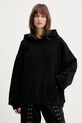 Rotate bluza bawełniana z kapturem czarny 115084100