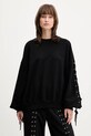 Rotate bluza bawełniana bawełna czarny 114390100