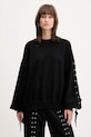 Rotate bluza bawełniana bawełna czarny 114390100