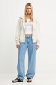 Βαμβακερή μπλούζα Calvin Klein LV044C211G μπεζ AW25