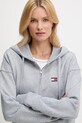 Tommy Jeans pamut melegítőfelső szürke DW0DW21147