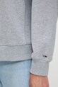 Tommy Jeans pamut melegítőfelső szürke DW0DW21202
