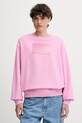 Tommy Jeans pamut melegítőfelső mintás rózsaszín DW0DW21396
